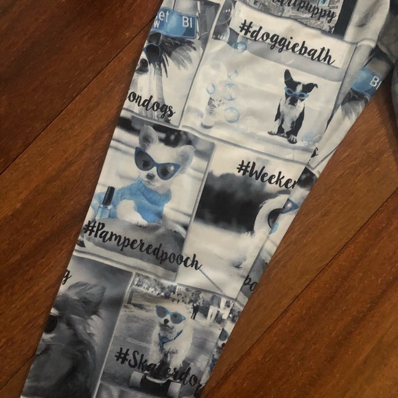 Justice Black & white puppy photo design leggings - Picture 5 of 6